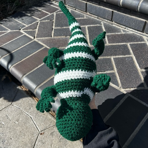 Hand Crocheted Iggy the Green & White Iguana Stuffed Animal Plushie! - Picture 8 of 16